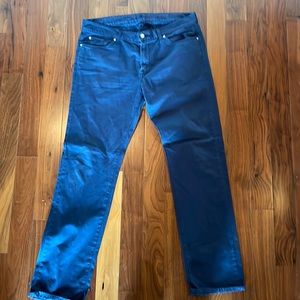 7 Slimmy pants. Navy. 36”x34”. EUC.